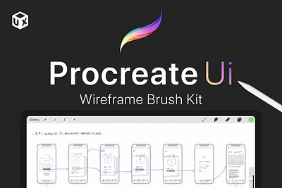 Procreate UI Brush Kit application design design system mobile app mockup mobile apps mobile design procreate stamps procreate ui procreate ui brush kit procreate ux product design sketching brushes ui wireframe ux wireframe web app web application web design