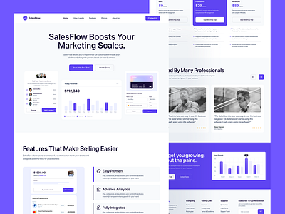 SalesFlow - Financial Website Design Template design design website figma design figma website finance finance landing page finance website landing page ui uiux design web design website design