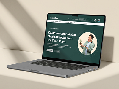 E-commerce Landing page design - Hero Section branding dark green theme e commerce graphic design hero section landing page laptop mockup mockup ui ui update uiux ux web design