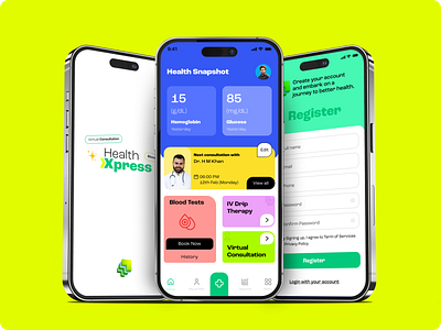 Health Xpress App - Revolutionizing Wellness & Care creativerafat dribbbleshot