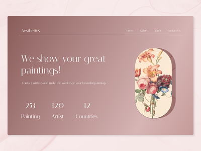 Aesthetics Gallery Website aesthetics art gallery floral flowers paintings ui ux web website
