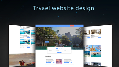 Travel website design interface desgine landi landing page design prototype design ui ux ux design website design