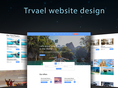 Travel website design interface desgine landi landing page design prototype design ui ux ux design website design