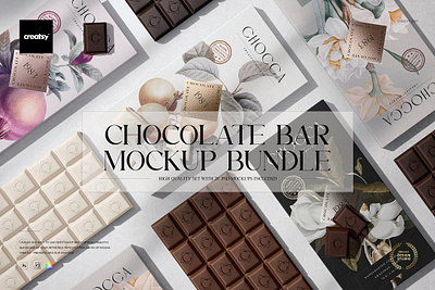 Chocolate Bar Packaging Mockup Bundle box branding creator creatsy mock up mock ups mockup mockups pack package packaging personalized play printed smart object surface tarot template templates