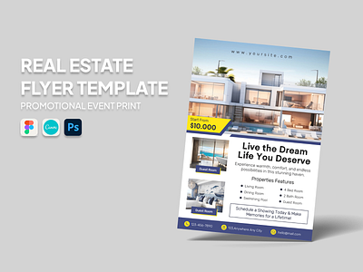 Real Estate Flyer Modern Minimalist flyer graphic design minimalist modern real estate template