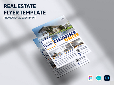 Modern Real Estate Flyer Template flyer for sale graphic design minimalist modern print real estate template