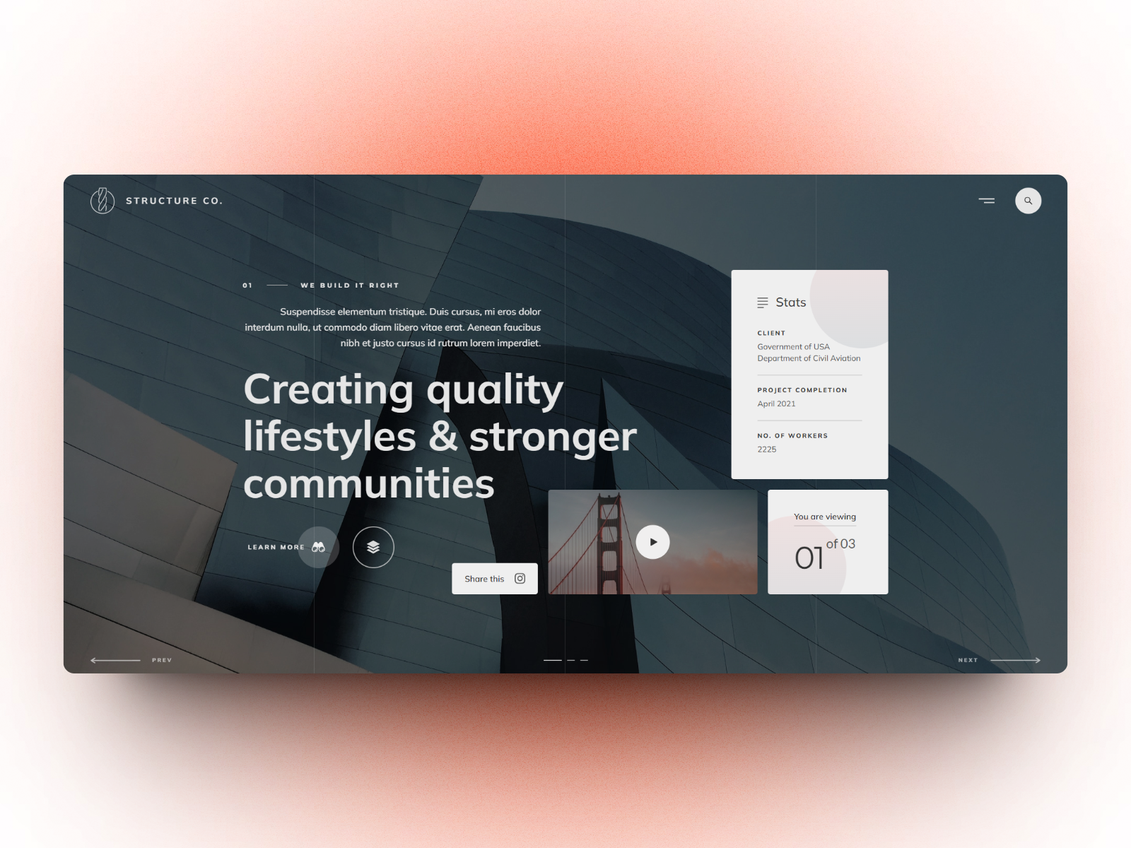 Architecture Cloneable Hero Section Design - Made In Webflow By The ...