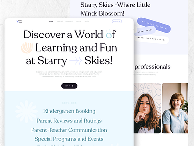 Starry Skies - kindergarten design after effects animation education figma kids kindergarten saas ui web design