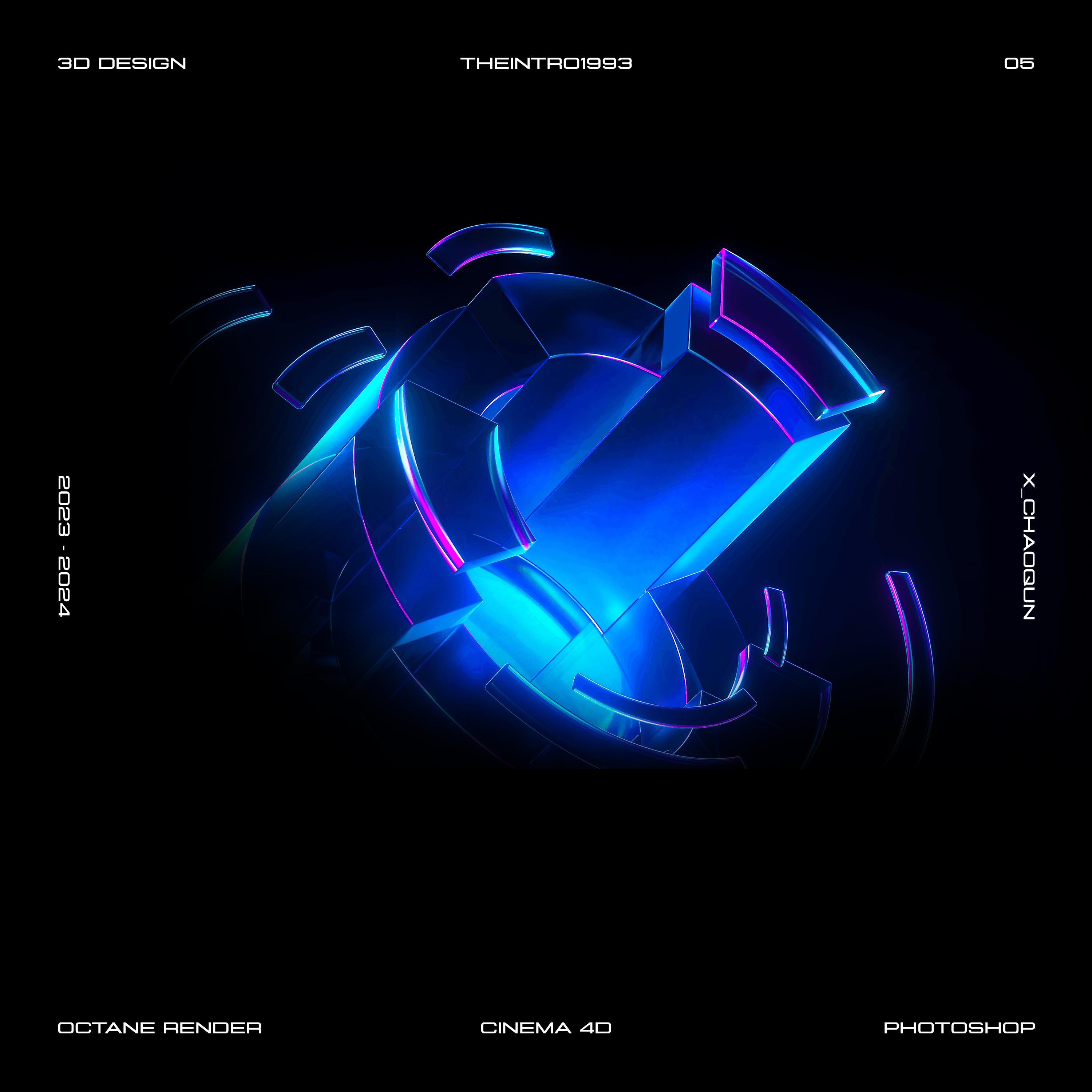 Tech-inspired 3D renderings vol.5 3d branding c4 c4d design graphic design octane render technology ui