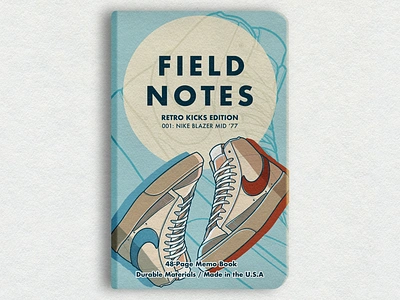 Field Notes Notebook Mockup | Retro Kicks design digital art digital illustration illustration procreate