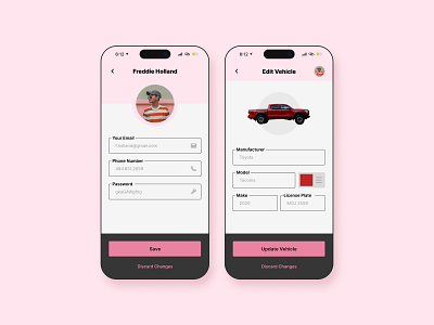 Digital Parking App analogous color app design edit edit profile gui ice cream iphone 15 iphone app iphone inspo iphone screen mobile product design profile selectors ui uiux user experience user interface ux