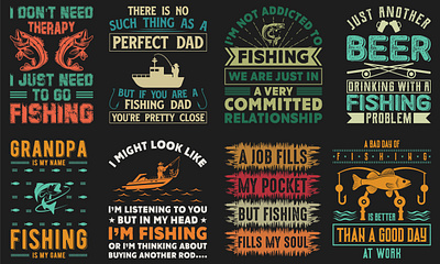 Fishing t shirt design bundle art boat branding calligraphy design fashion fish fishermen fishing graphic illustration tshirt typography ui vector