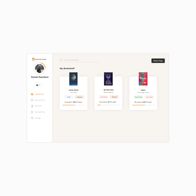 Reading App Dashboard branding graphic design illustration ui ux