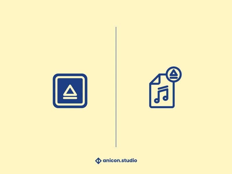 Animated Eject icons anicon animated logo business design graphic design icon illustration json lottie motion graphics ui