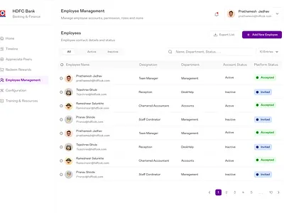 Employee Management app design employee management minimal ui website