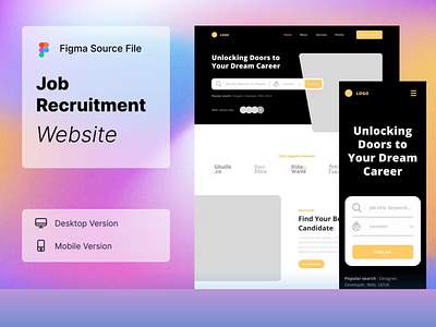 Job Recruitment Wireframe Website ui ux website