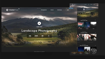 Photography Website Redefined with Classic Dark Mode dailyui designers dribble hireme ui uiux ux