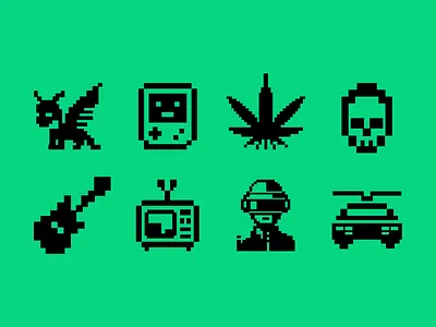 8 bits Icons 8 bits brand branding design freebies graphic icons illustration logo pop culture symbol vector