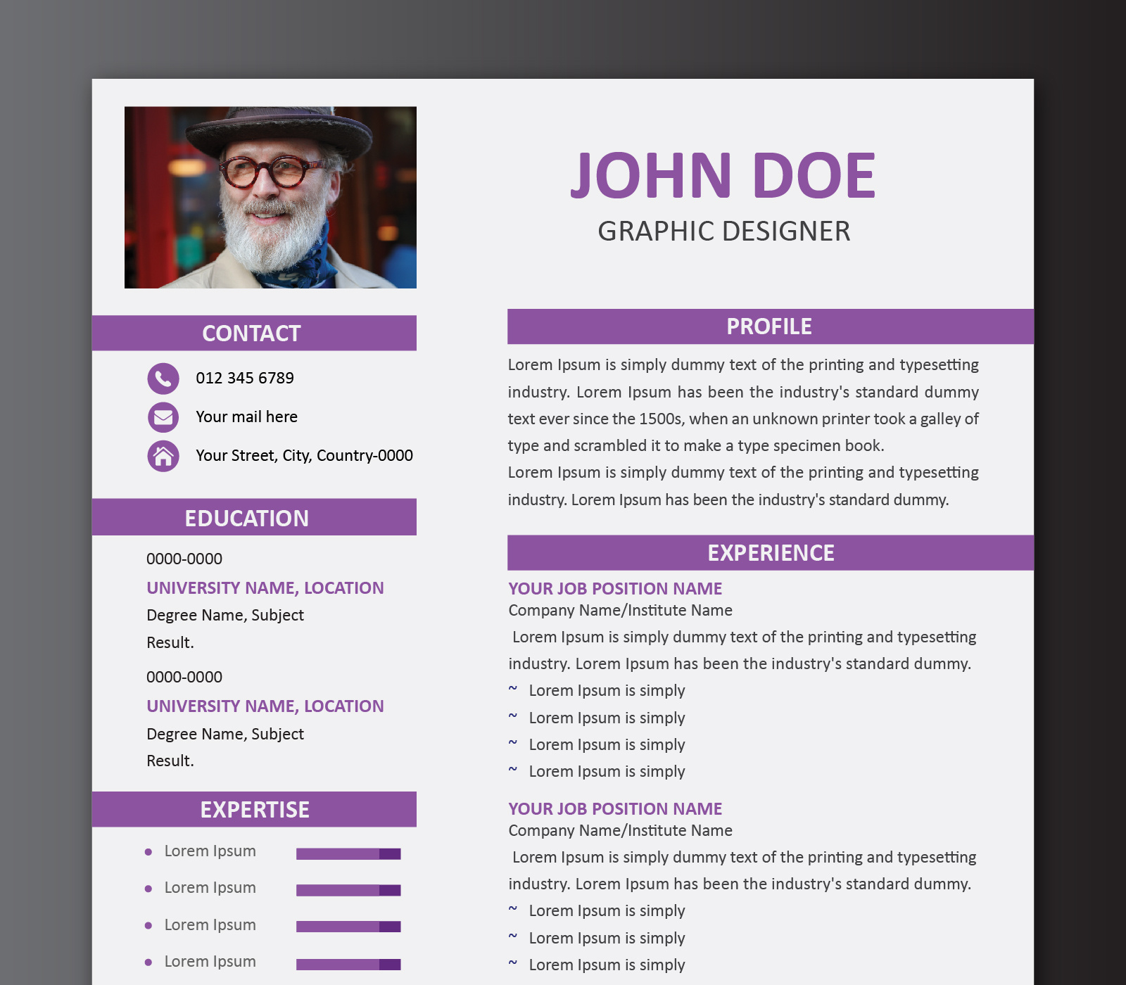 RESUME TEMPLATE bio data branding career clean corporate creative cv design illustration interview minimal minimalist modern resume template unique