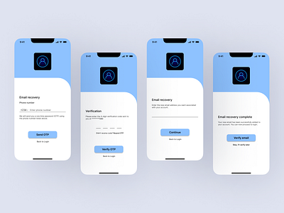 Email recovery app design email flow illustration mobile view recovery ui web design