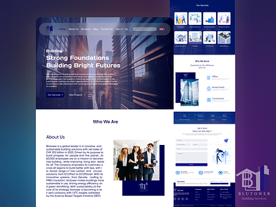 BLUTOWER - Building Services Platform graphic design illustration landing logo typography ui uiux ux website