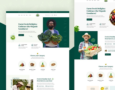 Organic Food Website figma fresh fresh food fresh vegetables green foods health online store organic uiux web design