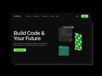 Programming courses | Codeup code coding courses design edtech hero section homepage learning programming ui design ux design web design
