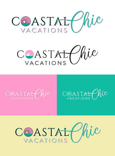 Logo concept beach branding chic coastal logo logo design