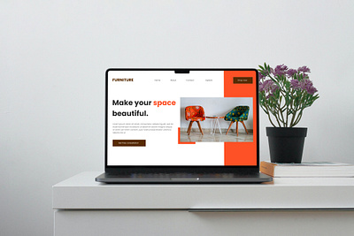 Landing page for a furniture company graphic design landing page ui ux