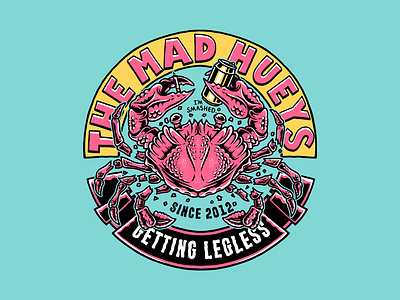 The Mad Hueys - Legless - Illustration & Design apparel banner branding crab design graphic design illustration illustrations logo surfwear tshirt vector
