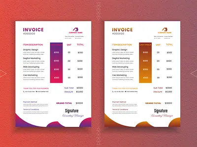 Modern Invoice Template best invoice design creative invoice elegant invoice design grand total graphic invoice identity invoice invoice design modern invoice design professional invoice total trendy invoice design