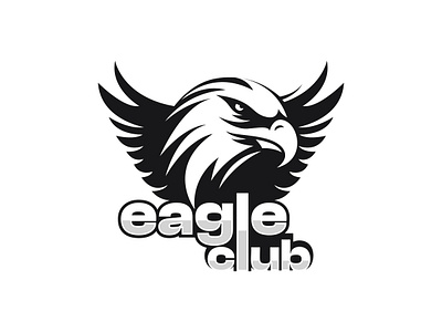 Eagle Club Logo aggressive athletics bird bird logo black branding eagle eagle logo eagle logo design eagle mascot falcon hawk illustration mascot mascot logo negative space negative space logo sports university vintage