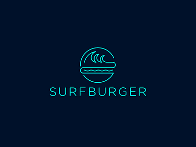 Surfburger Logo branding cat logo design graphic design illustration logo minimal logo office cup logo ui vector