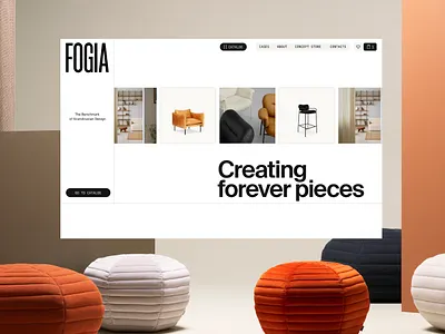Fogia desktop premium furniture e-commerce desktop firstscreen furniture interior premium ui