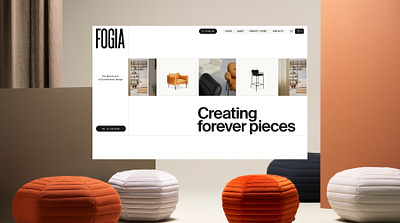 Fogia desktop premium furniture e-commerce desktop firstscreen furniture interior premium ui
