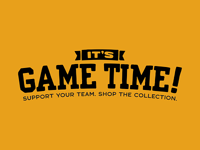 GAME TIME Headline banner game game time headline logo pennant sports text typography vintage