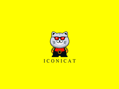 iconicat cat logo illustration logo minimal logo office cup logo ui