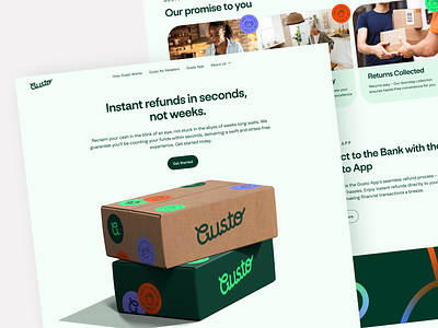 Gusto Landing Page brand identity custom lettering delivery delivery service delivery website graphic design green website illustration landing page logo logo design typography ui ux visual identity web web design