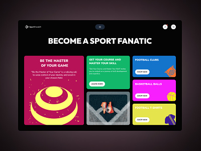 SportFanatix - Hero Section blue branding clean concept dark ui design graphic design hero hero section illustration inspiration logo mobile website new pink sport sportman ui ux website