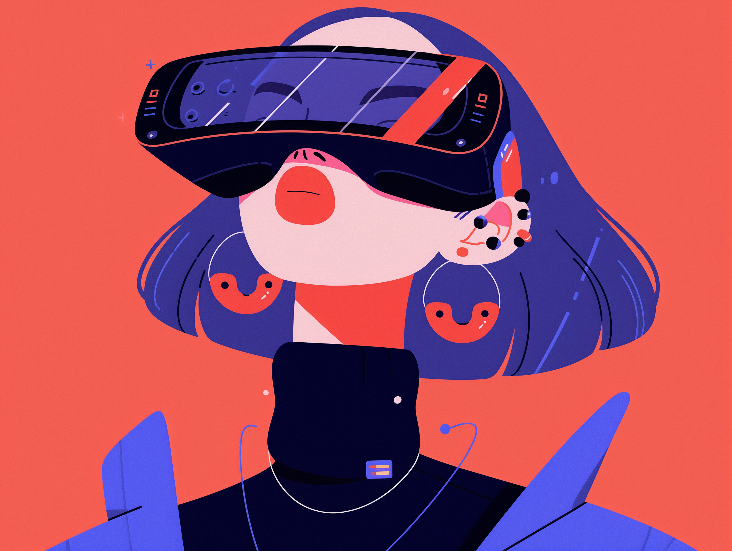 Apple Vision Pro apple apple vision pro design draw fashion glass hand hand draw illustration pro reality smart style technology ui ux vector virtual vision woman