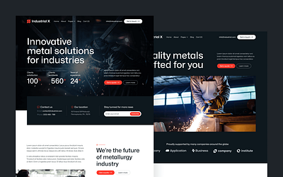 Industrial X - Business Website business construction landing page metal metal crafting metal recycle ui uiux user interface web design