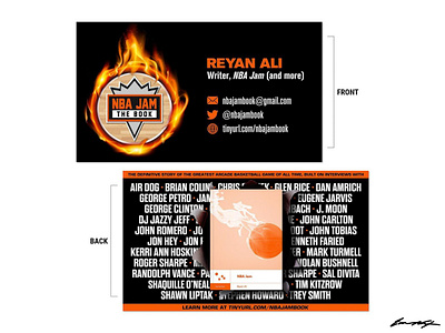 NBA Jam: The Book [business cards] arcade basketball boss fight books business card fire logo midway nba nba jam nintendo reyan ali sega typography