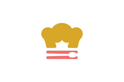 King Chef Logo branding chef hat cook crown design food logo graphic design illustration logo queen simple vector