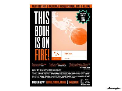 NBA Jam: The Book [magazine ad] ad arcade basketball book fire magazine magazine ad michael jordan midway monthly puroresu nba nba jam nba jam the book nintendo reyan ali sega snes typography