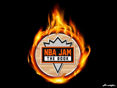 NBA Jam: The Book [social media logo treatment] arcade basketball boss fight books fire logo michael jordan nba nba jam nintendo reyan ali sega sega genesis snes social media super nintendo twitter typography x