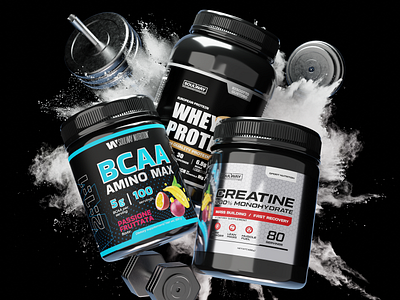 BCAA, CREATINE, WHEY 3D BLENDER 3d bcaa blender mockup nutrition карточки wildberries