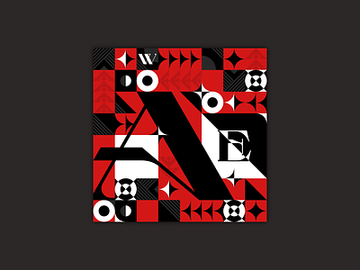 Red, black and white geometrics black design experimental experiments flat geometric geometrics geometry graphicdesign illustration module modules pattern patterns red type typography white