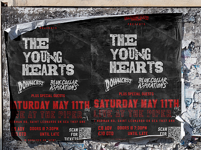 THE YOUNG HEARTS GIG POSTER band flyer gig poster graphic design graphics layout logo pop promoter promotion punk punk band punk rock rock typography ukhc