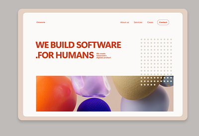 Hero page built for a design company branding ui