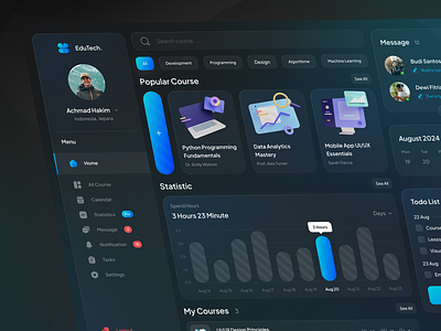 EduTech - Online Course Desktop Version clean dashboard course dashboard design design education edutech fintech gradient interactive interface learning mentor minimal platform saas education ui ux